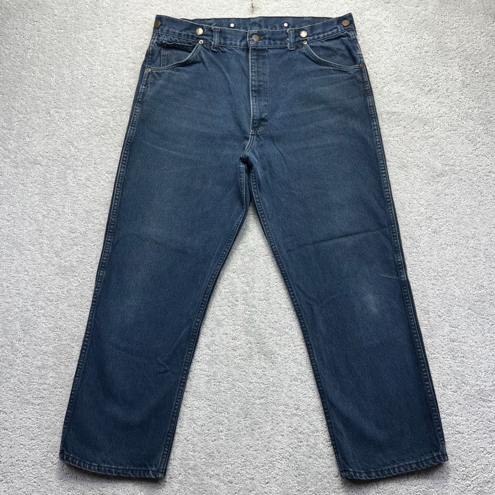 VINTAGE 70s Key Imperial Jeans Mens 37x28 Blue Denim Workwear Made in USA Talon